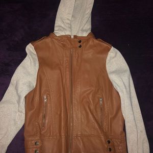 Brown leather jacket
